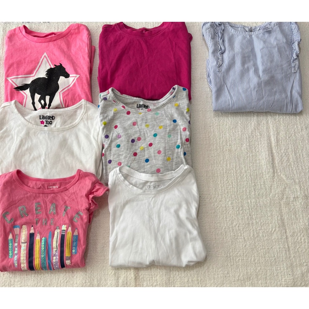 Girls Tops Bundle 7pc Carters OshKosh Limited Too Primary Size 6 6X Multi Color
